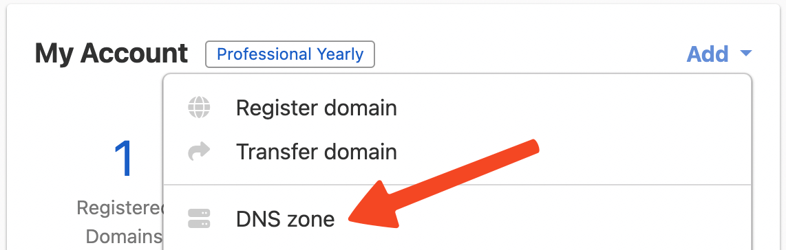 Adding a domain