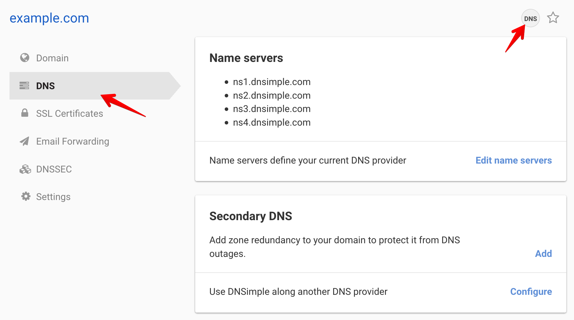 Access DNS records