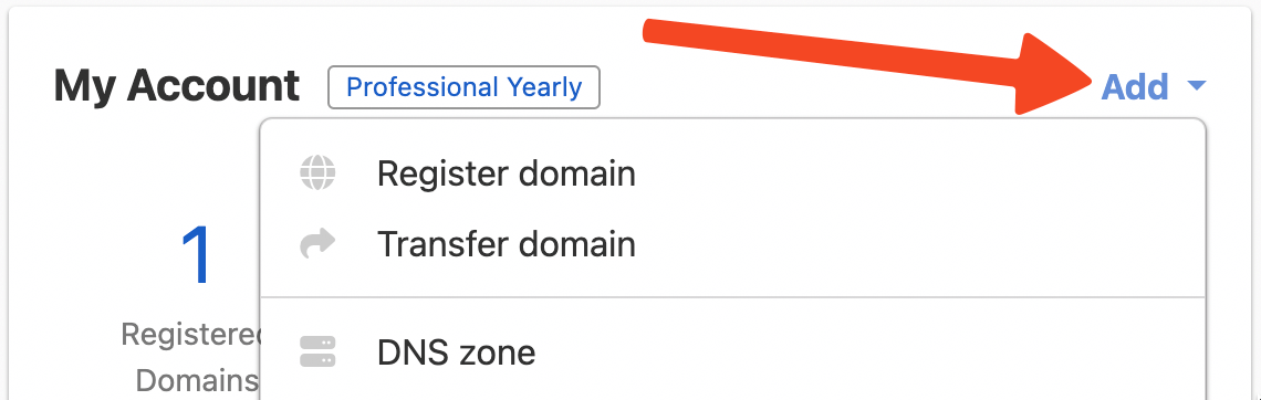 Adding a domain button