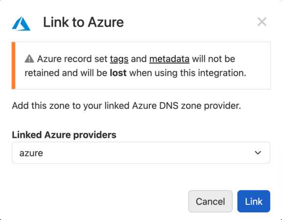 Adding a Zone to an already linked DNS Provider