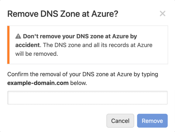 Deleting a Zone from a DNS provider