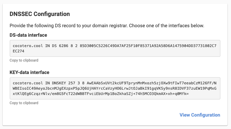 DNSSEC DS record