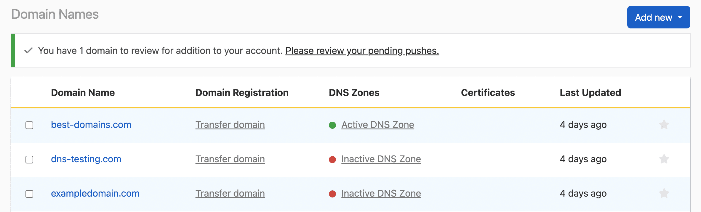 Transfer a Domain to