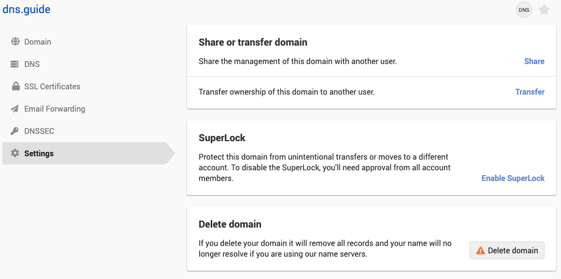 enabling SuperLock in the settings page