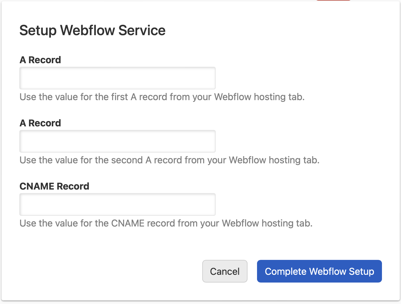 Complete webflow setup